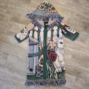 Bunny Garden Hooded Tapestry Coat
